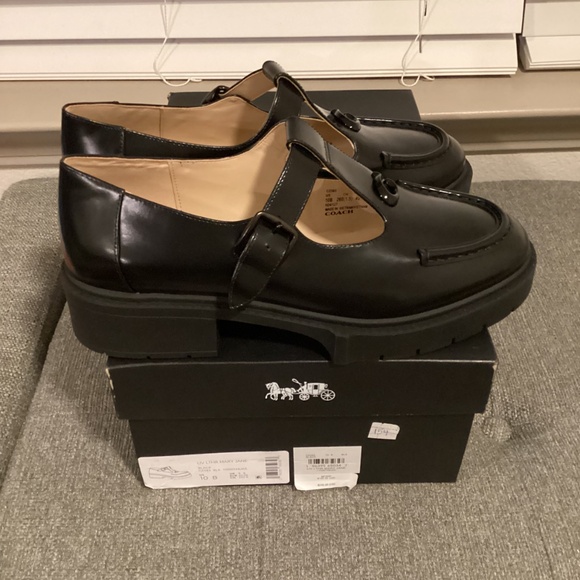 COACH Women's Liv Leather Mary Jane Flats, size 10 - Picture 4 of 11